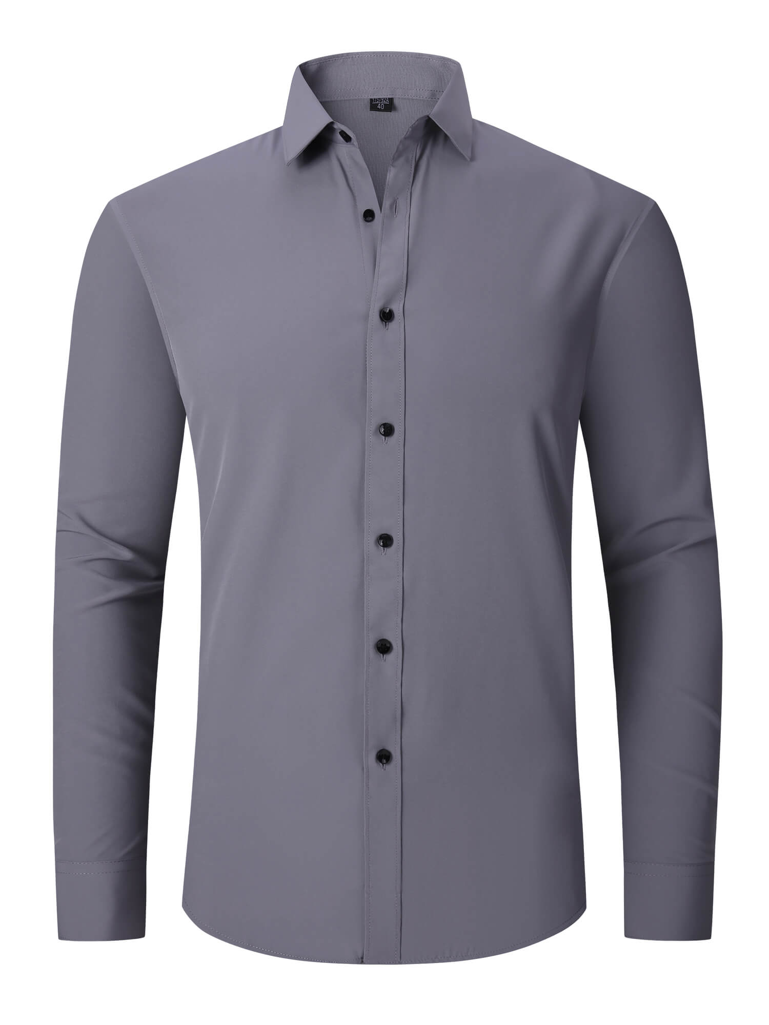 Demotime Men's Formal Blouses Long Sleeve Wrinkle Free Stretch Business Button-Up Shirt