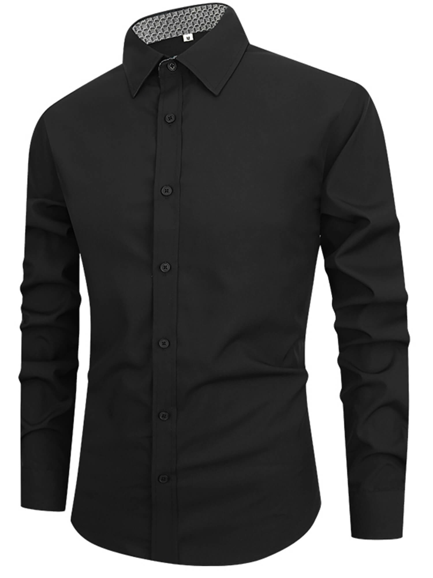 Demotime Mens Dress Shirts Long Sleeve Wrinkle-Free Business Casual Button Down Shirt