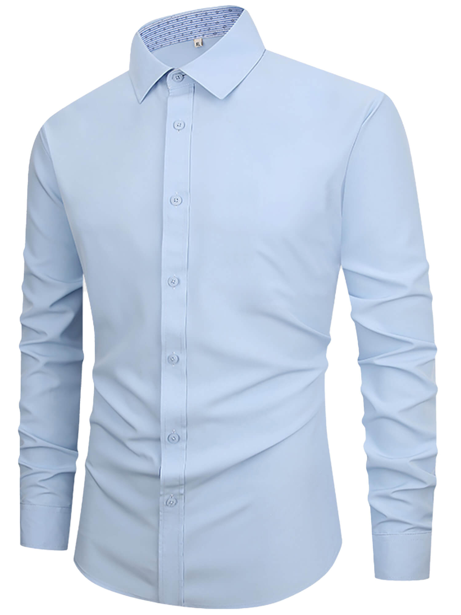 Demotime Mens Dress Shirts Long Sleeve Wrinkle-Free Business Casual Button Down Shirt
