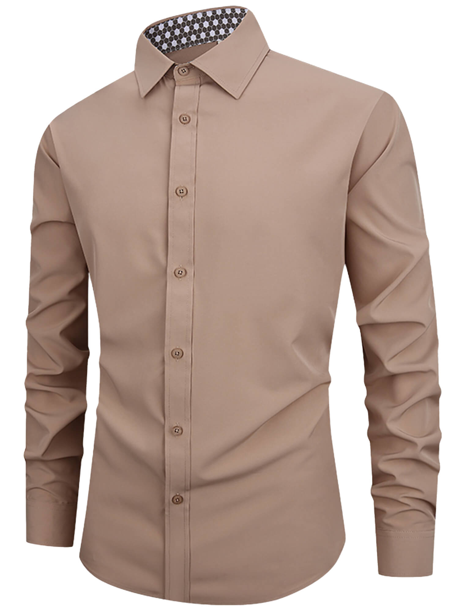Demotime Mens Dress Shirts Long Sleeve Wrinkle-Free Business Casual Button Down Shirt