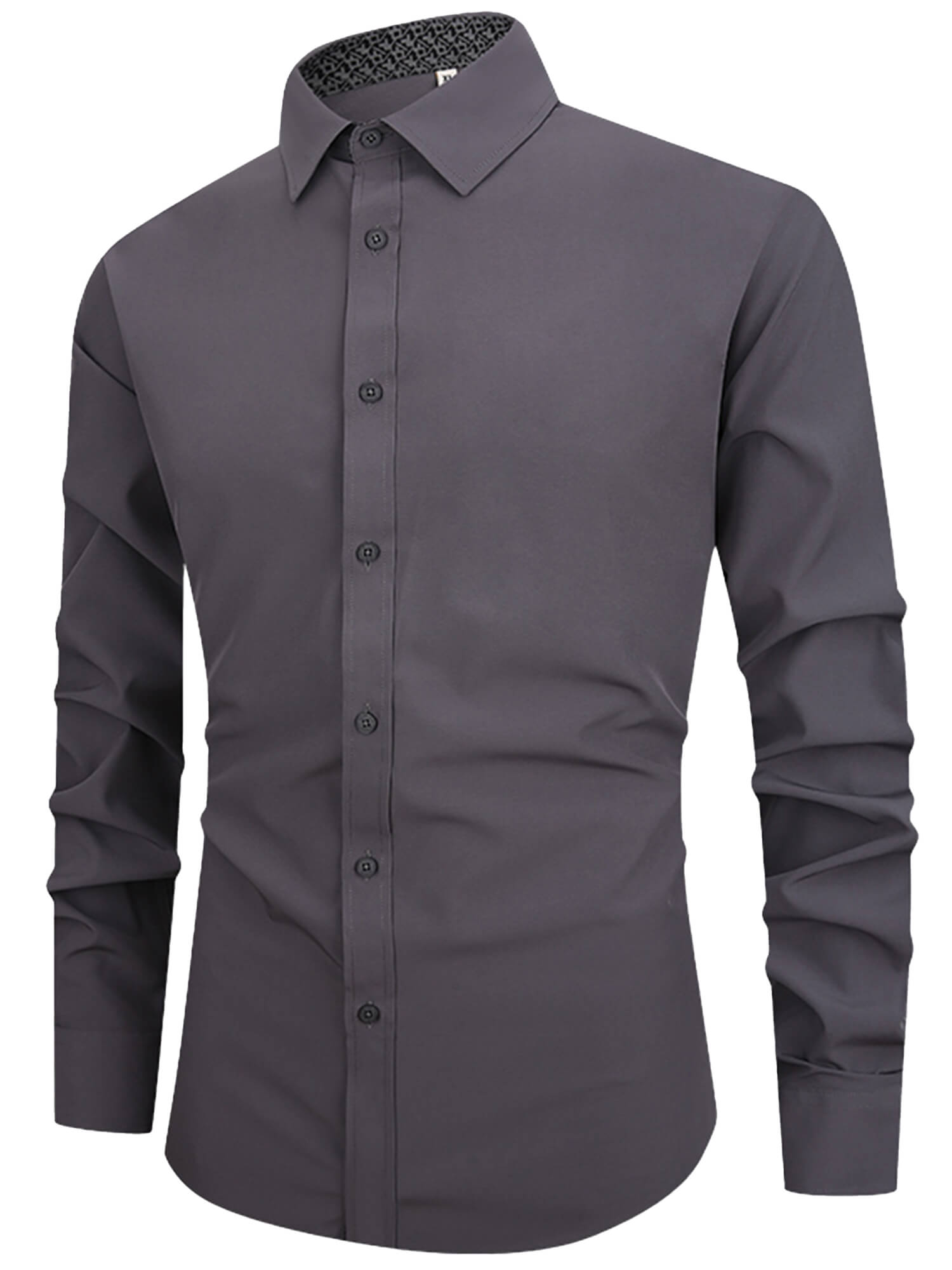 Demotime Mens Dress Shirts Long Sleeve Wrinkle-Free Business Casual Button Down Shirt