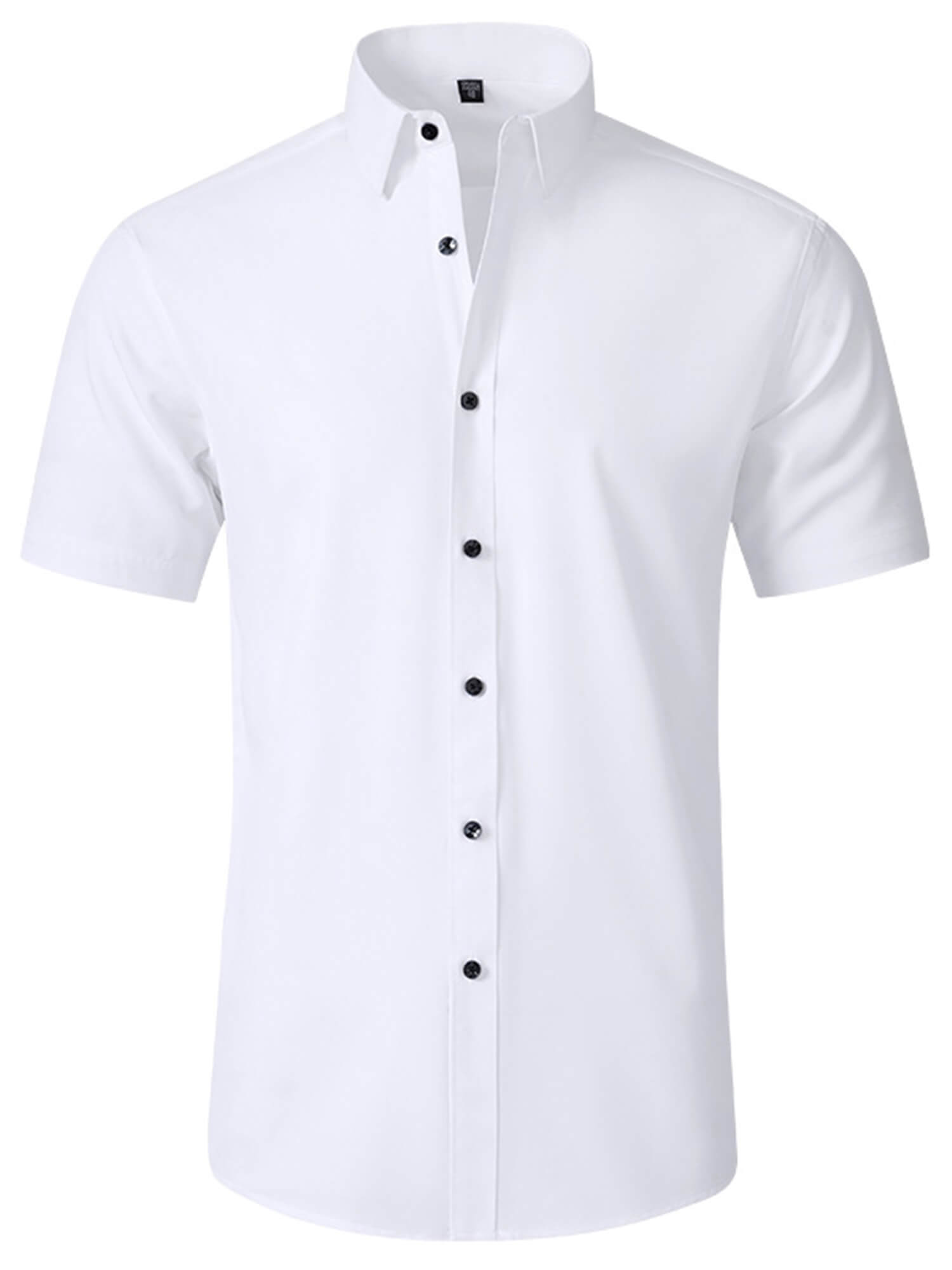 Demotime Mens Dress Shirts Short Sleeve Solid Formal Business Shirts