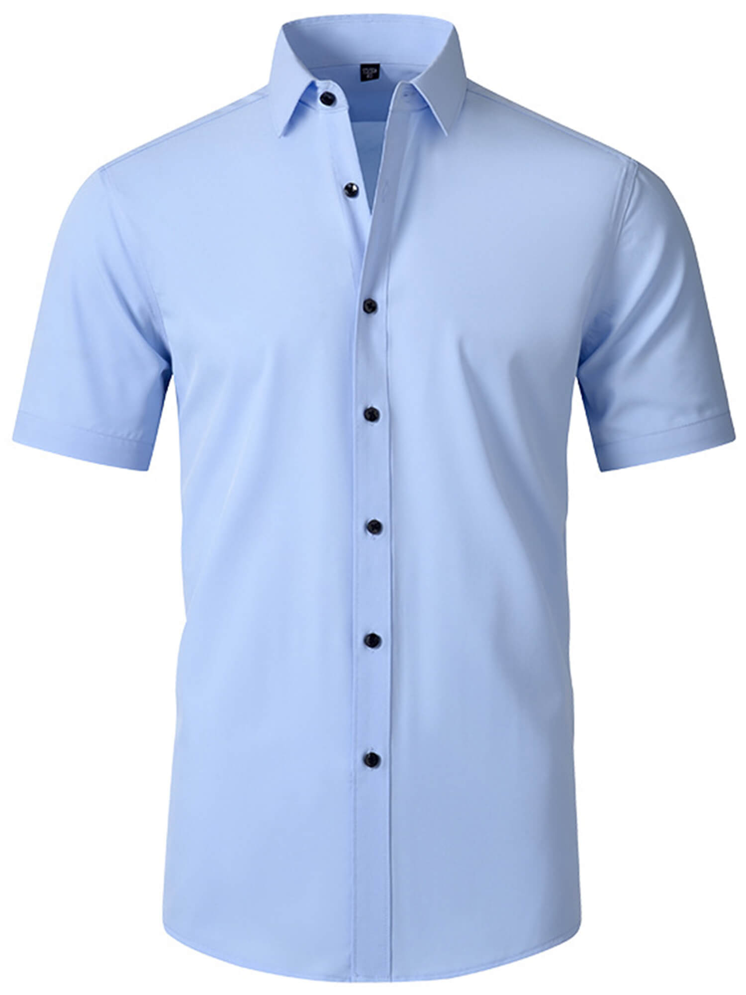 Demotime Mens Dress Shirts Short Sleeve Solid Formal Business Shirts