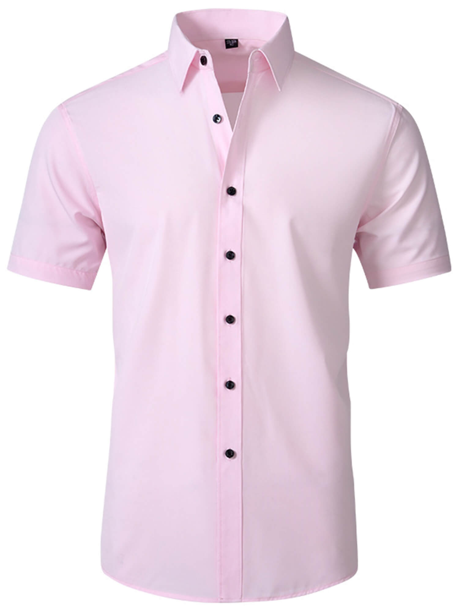 Demotime Mens Dress Shirts Short Sleeve Solid Formal Business Shirts