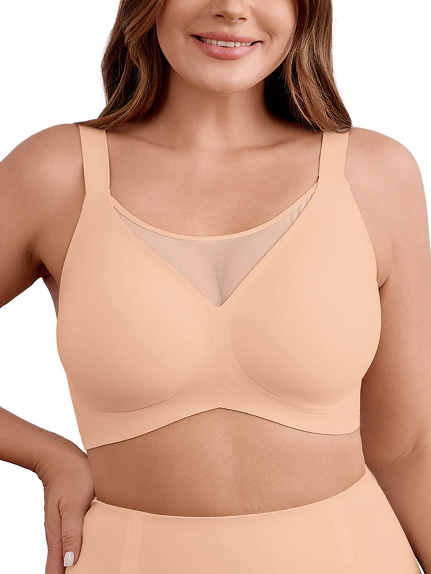 DEMOTIME Womens Bras No Underwire Soft Light Support Bras Seamless Everyday Bras