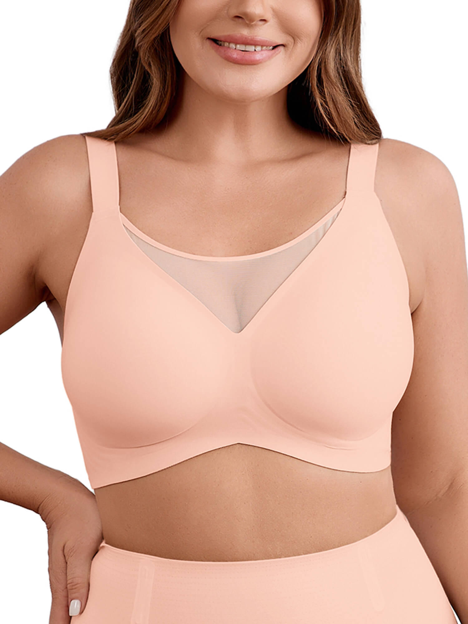 DEMOTIME Womens Bras No Underwire Soft Light Support Bras Seamless Everyday Bras